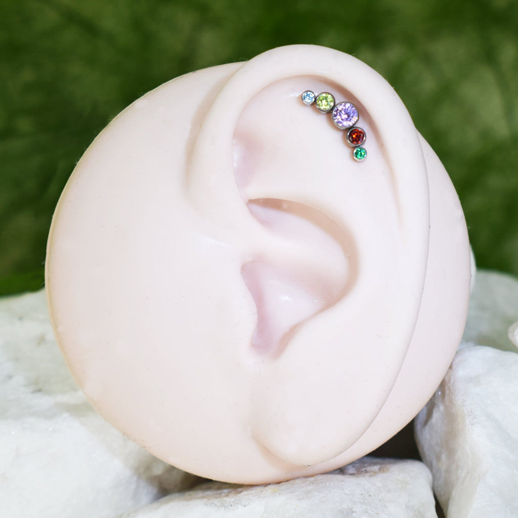 PIERCING LABRET BRILLO COLORES