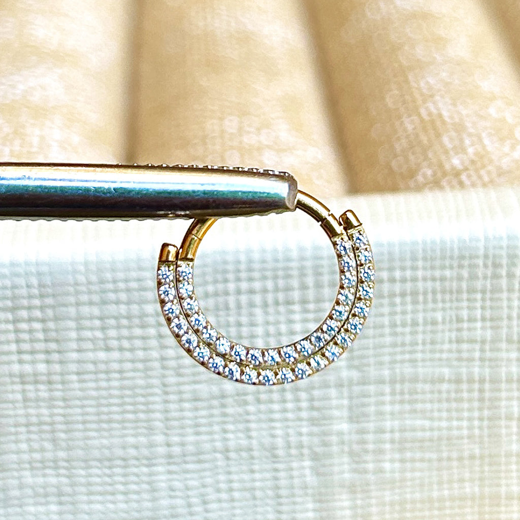 Piercing Aro Brillos Doble 1.2