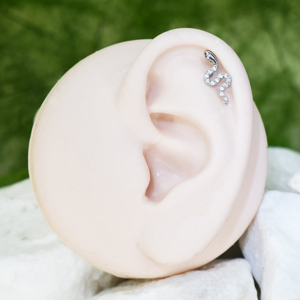 PIERCING LABRET SERPIENTE BRILLOS