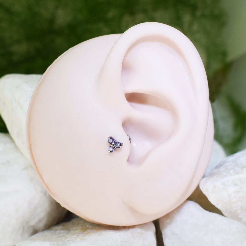 PIERCING LABRET TRINITY MORADO