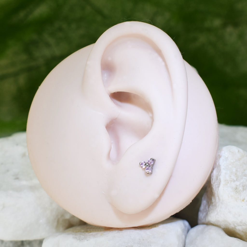 PIERCING LABRET TRINITY ROSADO