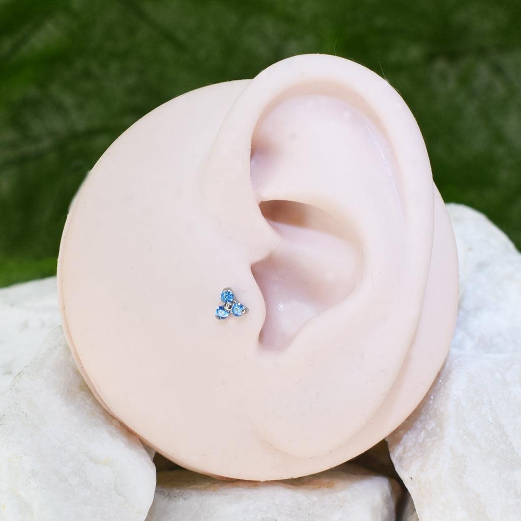 PIERCING LABRET TRINITY AZUL