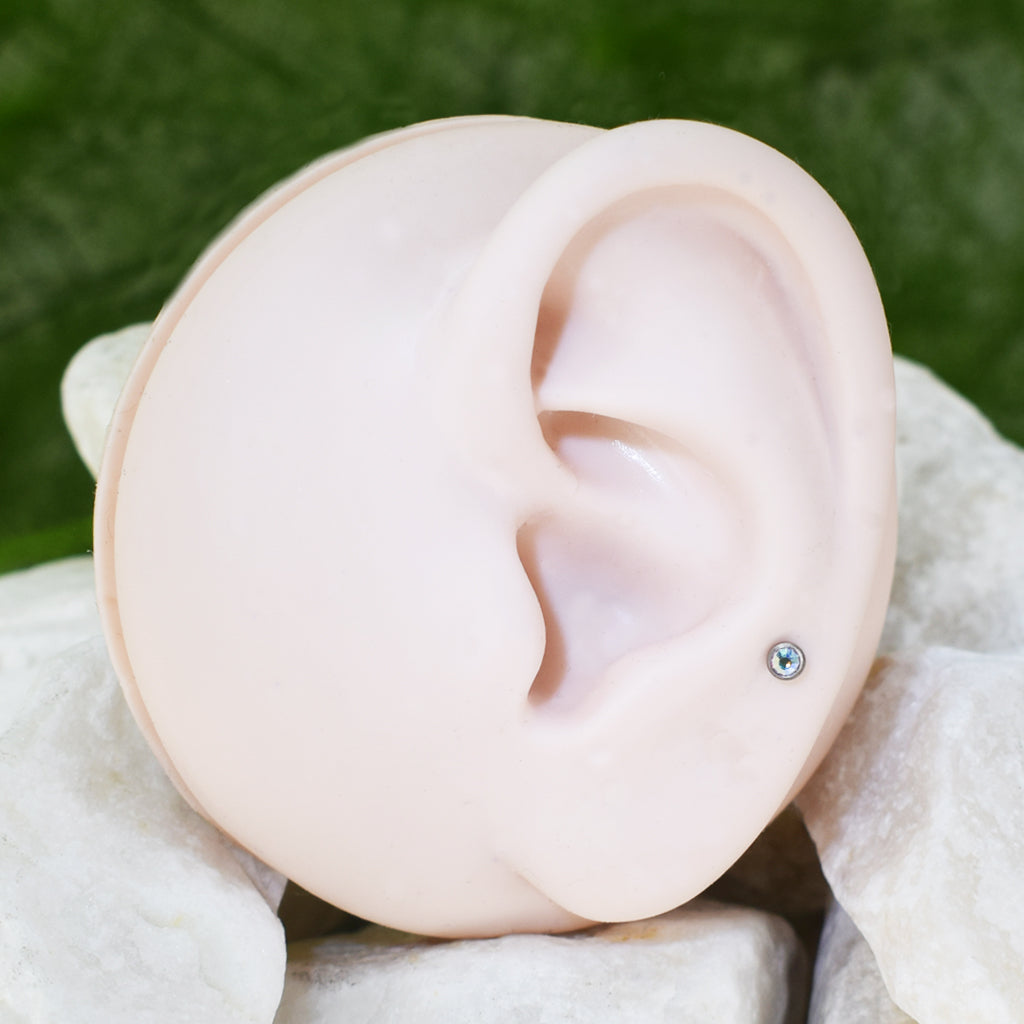 PIERCING LABRET BRILLO PLANO REDONDO MULTICOLOR