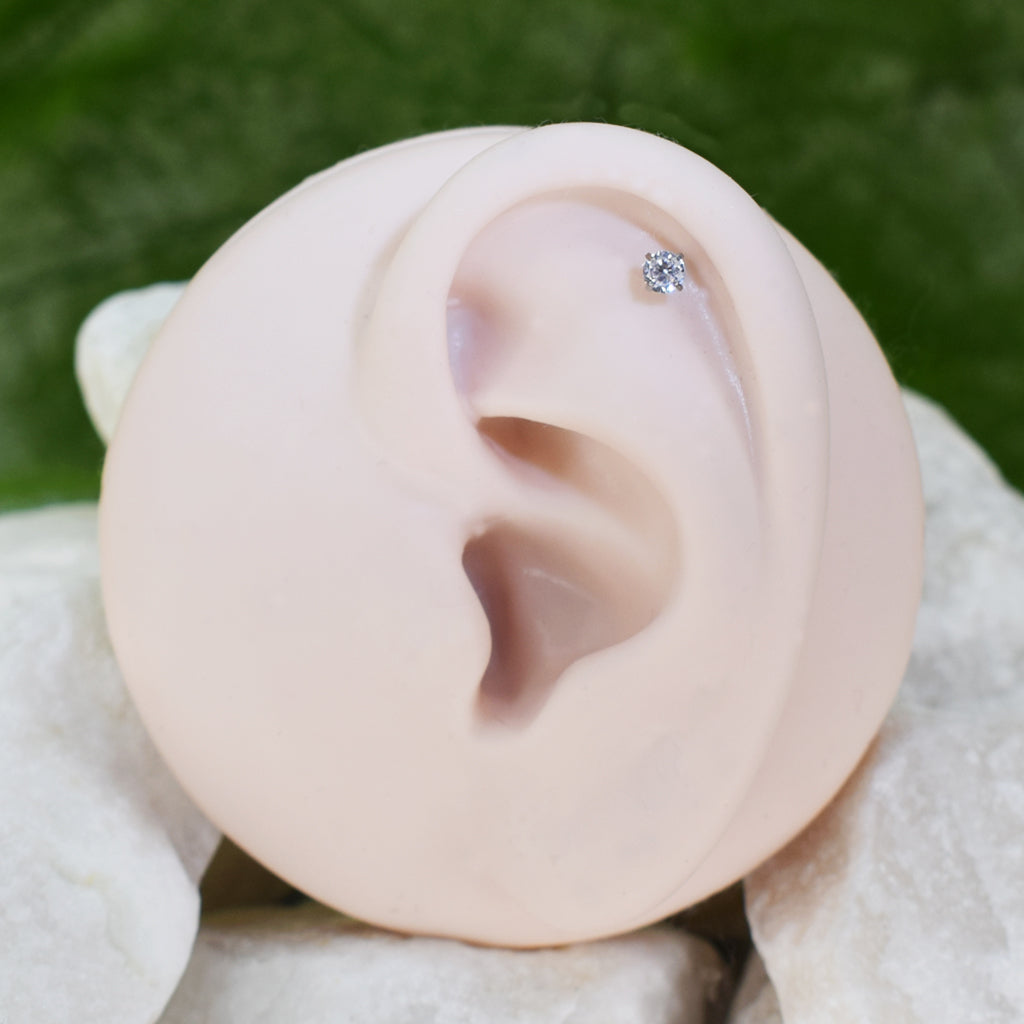 PIERCING LABRET BRILLO TIPO DIAMANTE COLOR BLANCO