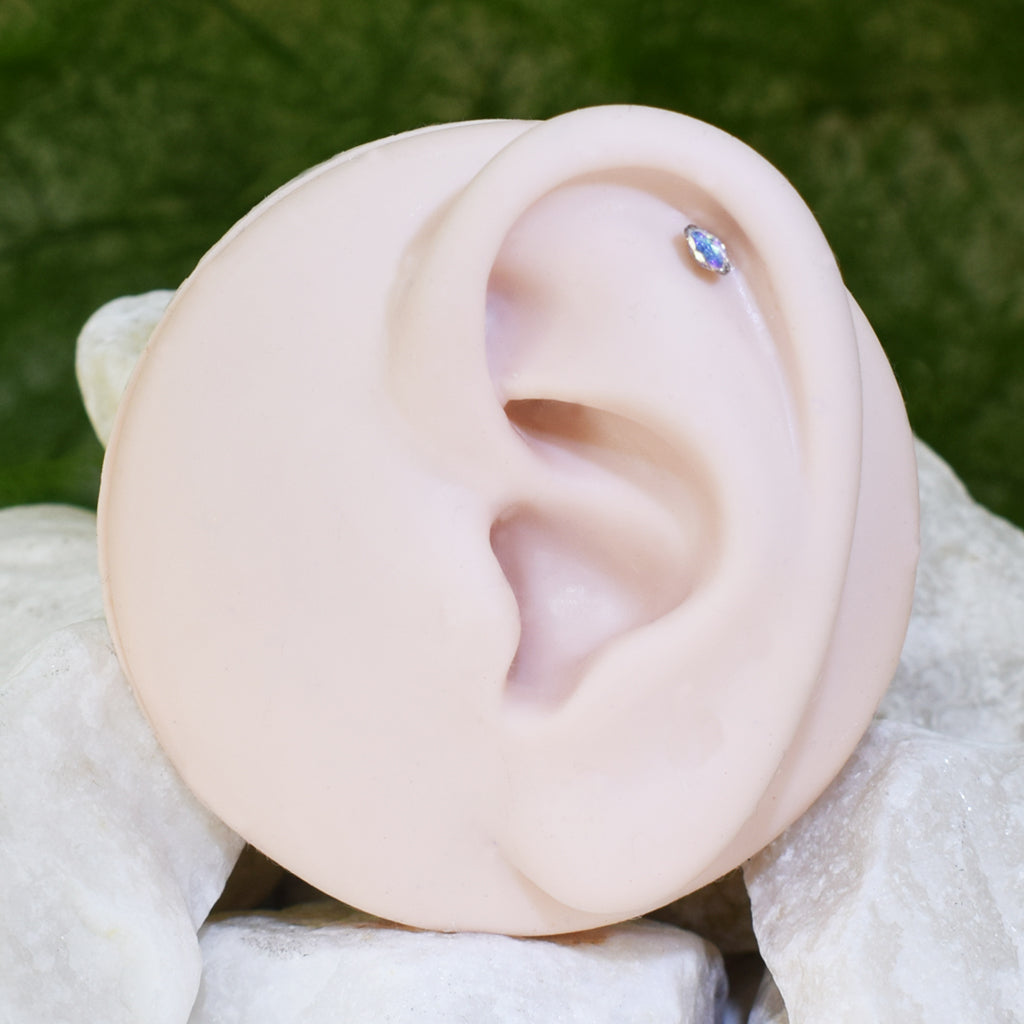 PIERCING LABRET OJO DE GATO MULTICOLOR