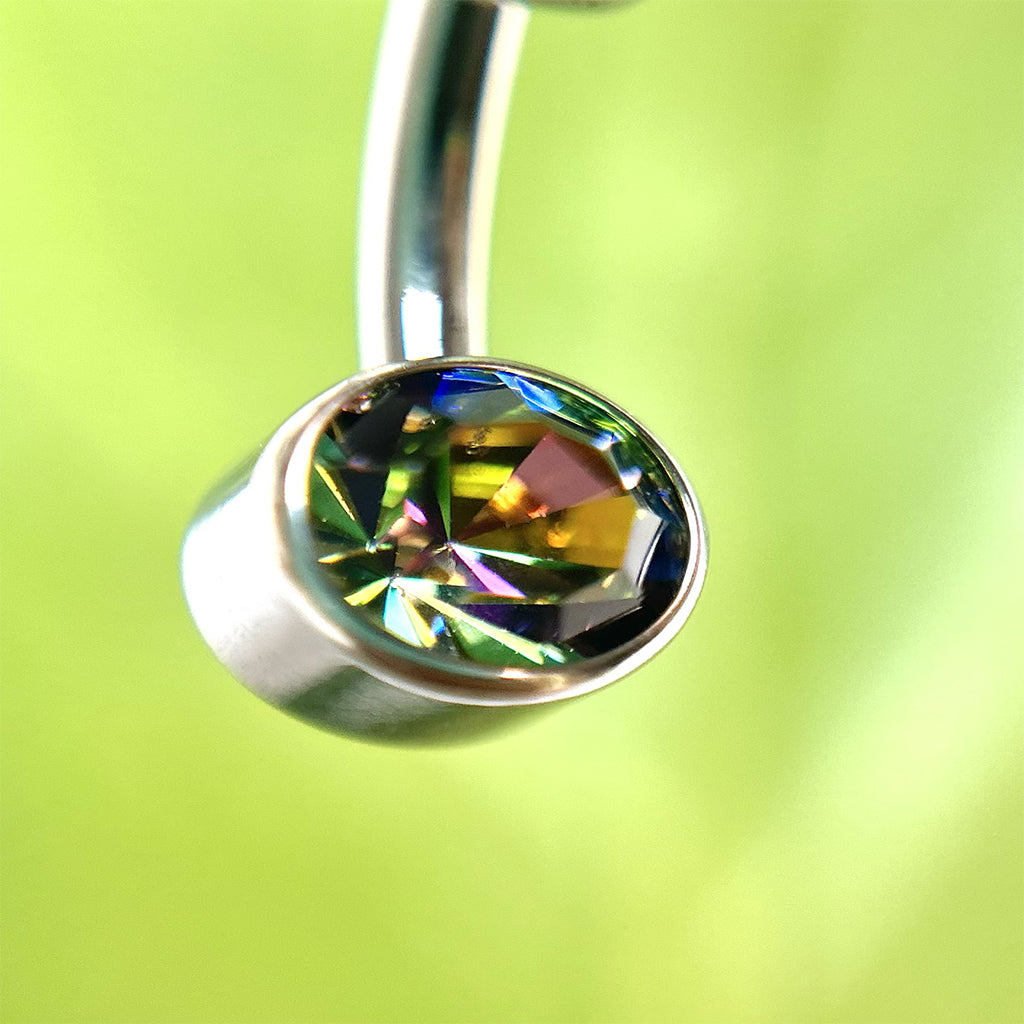 Piercing para ombligo con circones multicolor