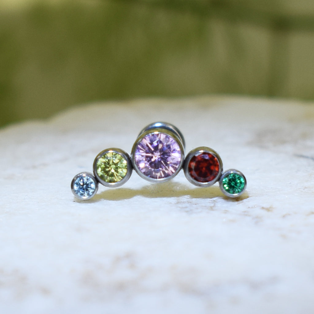 PIERCING LABRET BRILLO COLORES