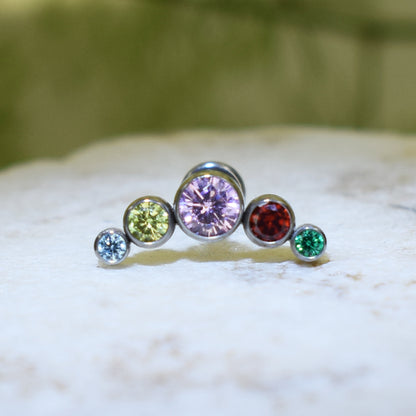 PIERCING LABRET BRILLO COLORES