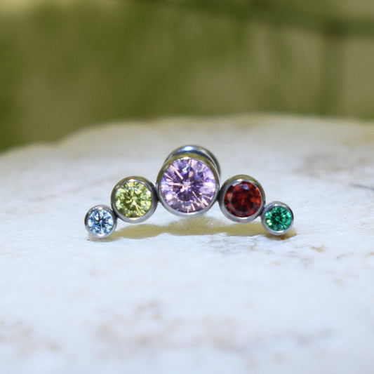 PIERCING LABRET BRILLO COLORES
