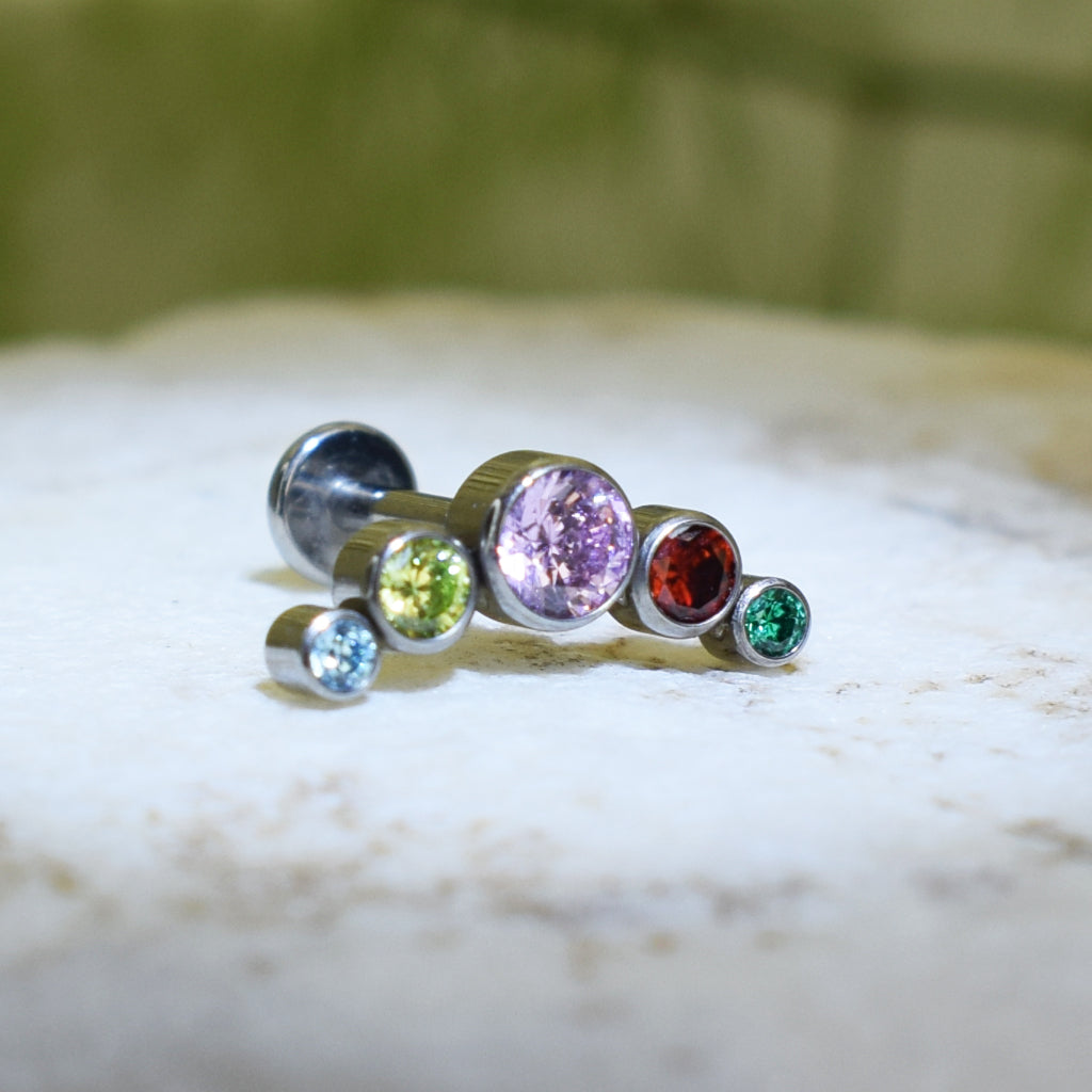 PIERCING LABRET BRILLO COLORES