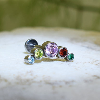 PIERCING LABRET BRILLO COLORES