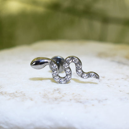 PIERCING LABRET SERPIENTE BRILLOS