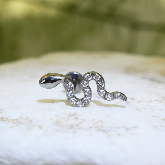 PIERCING LABRET SERPIENTE BRILLOS