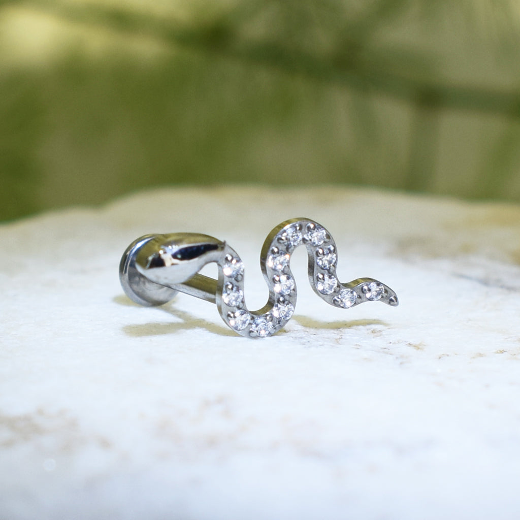 PIERCING LABRET SERPIENTE BRILLOS