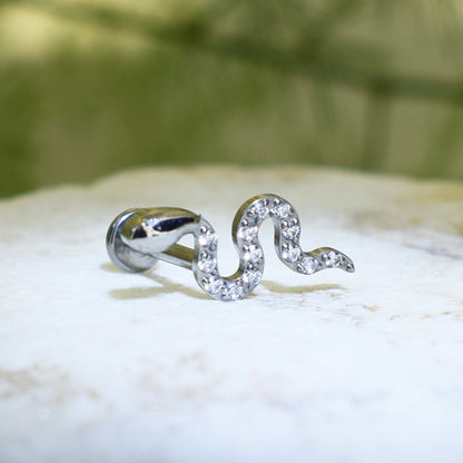 PIERCING LABRET SERPIENTE BRILLOS