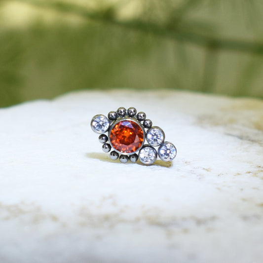 PIERCING LABRET PIN BRILLO ROJO