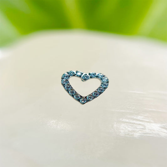 Piercing Corazón Bordeado Por Circones Blancos