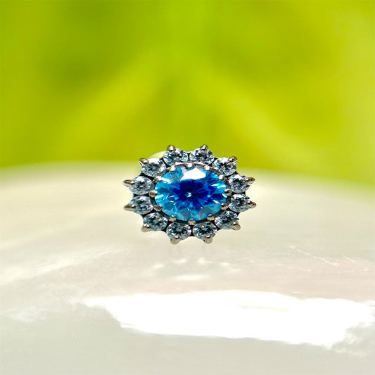 Piercing Corona Con Circón Azul