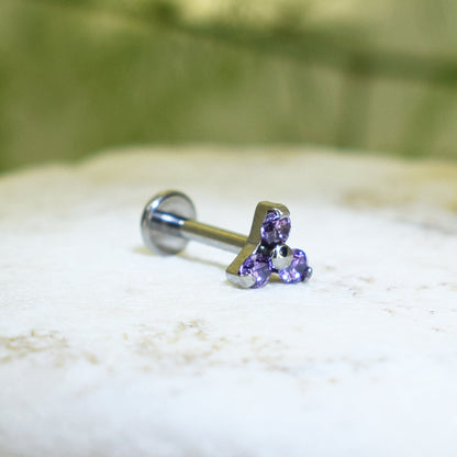 PIERCING LABRET TRINITY MORADO