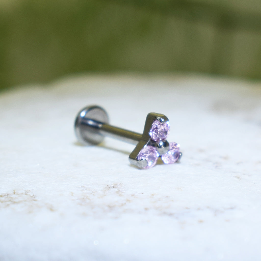 PIERCING LABRET TRINITY ROSADO