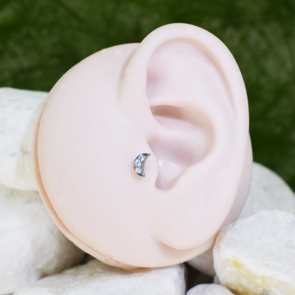 PIERCING LABRET LUNA BRILLOS