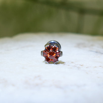 PIERCING LABRET FLOR ROJA