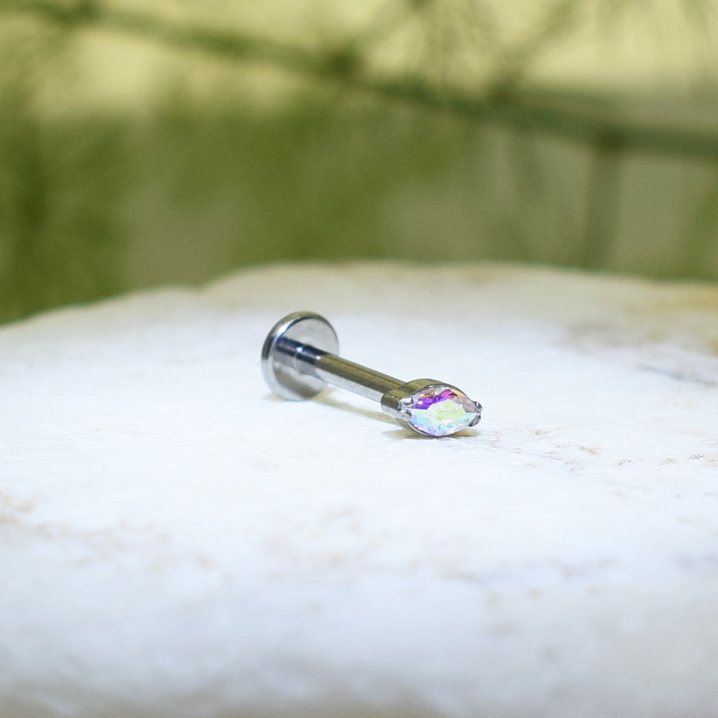 PIERCING LABRET OJO DE GATO MULTICOLOR
