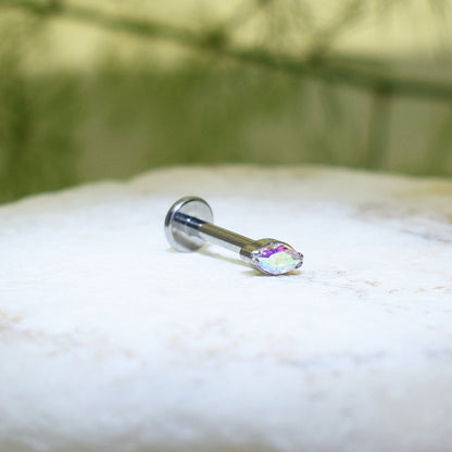 PIERCING LABRET OJO DE GATO MULTICOLOR
