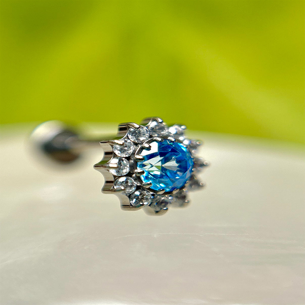 Piercing Corona Con Circón Azul