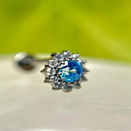 Piercing Corona Con Circón Azul