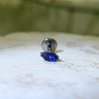 PIERCING LABRET OJO DE GATO AZUL REY