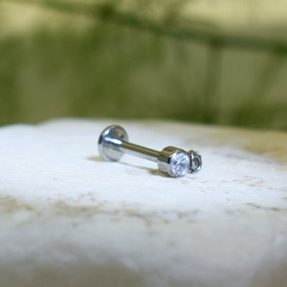 PIERCING LABRET COLGANTE BRILLO Y LAGRIMA