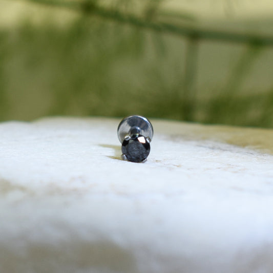 PIERCING LABRET BRILLO NEGRO