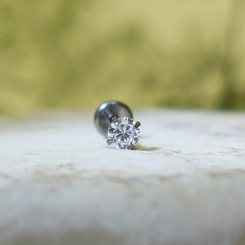 PIERCING LABRET BRILLO TIPO DIAMANTE COLOR BLANCO