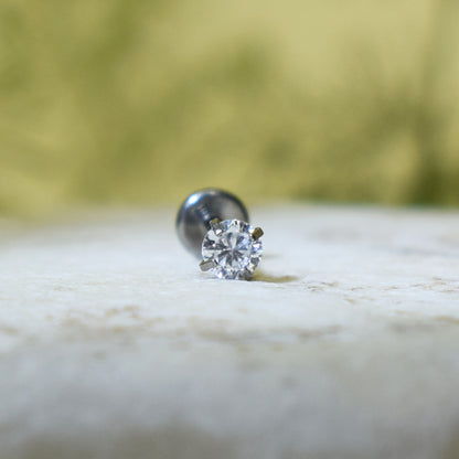 PIERCING LABRET BRILLO TIPO DIAMANTE COLOR BLANCO
