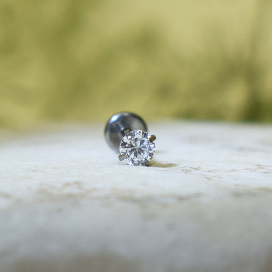PIERCING LABRET BRILLO TIPO DIAMANTE COLOR BLANCO
