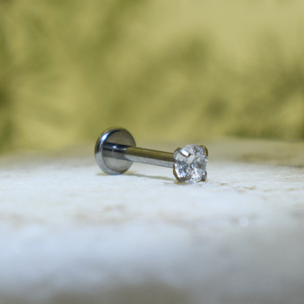PIERCING LABRET BRILLO TIPO DIAMANTE COLOR BLANCO