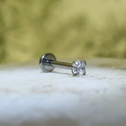 PIERCING LABRET BRILLO TIPO DIAMANTE COLOR BLANCO