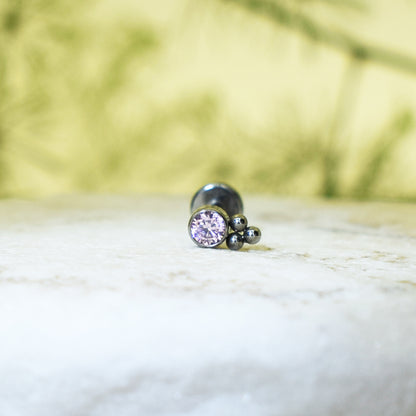 PIERCING LABRET BRILLO ROSADO ORNAMENTOS