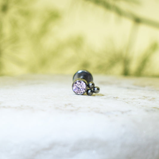 PIERCING LABRET BRILLO ROSADO ORNAMENTOS
