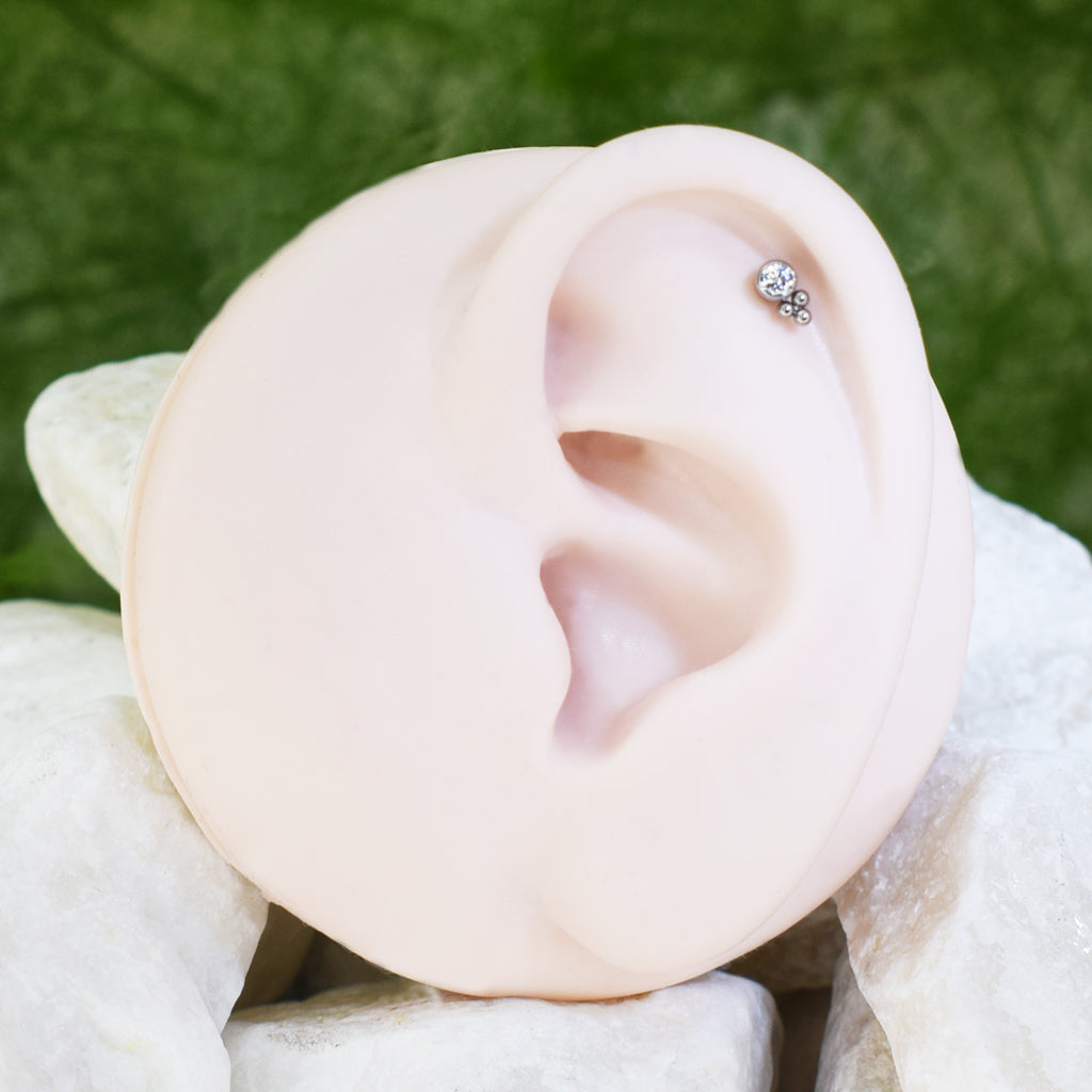 PIERCING LABRET BRILLO ROSADO ORNAMENTOS