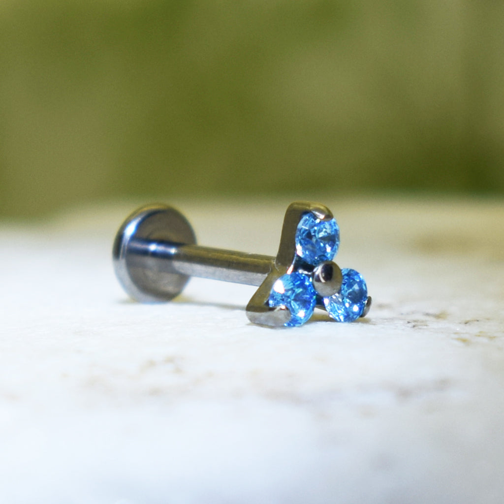 PIERCING LABRET TRINITY AZUL