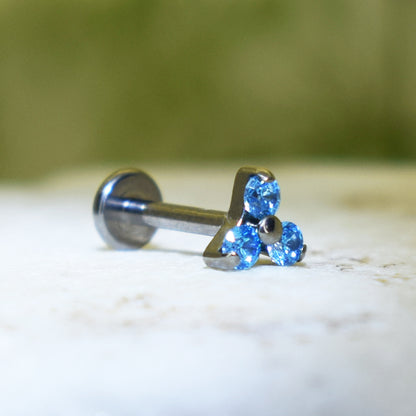 PIERCING LABRET TRINITY AZUL
