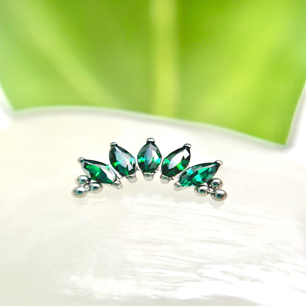 Clúster Ornamentos Con Circón Verde