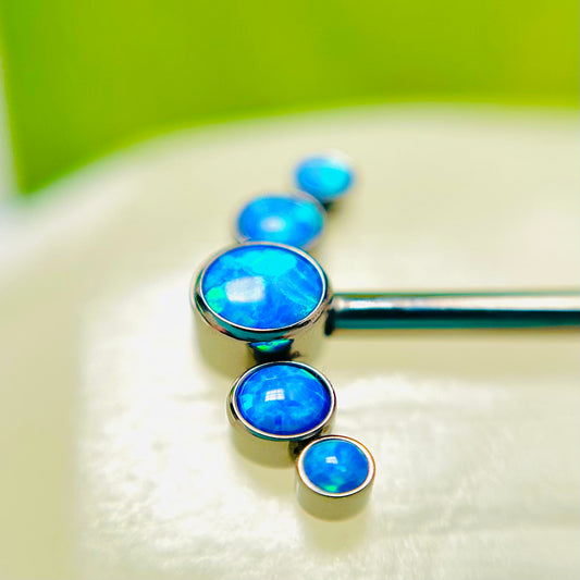 Piercing para pezón con ópalos sintéticos