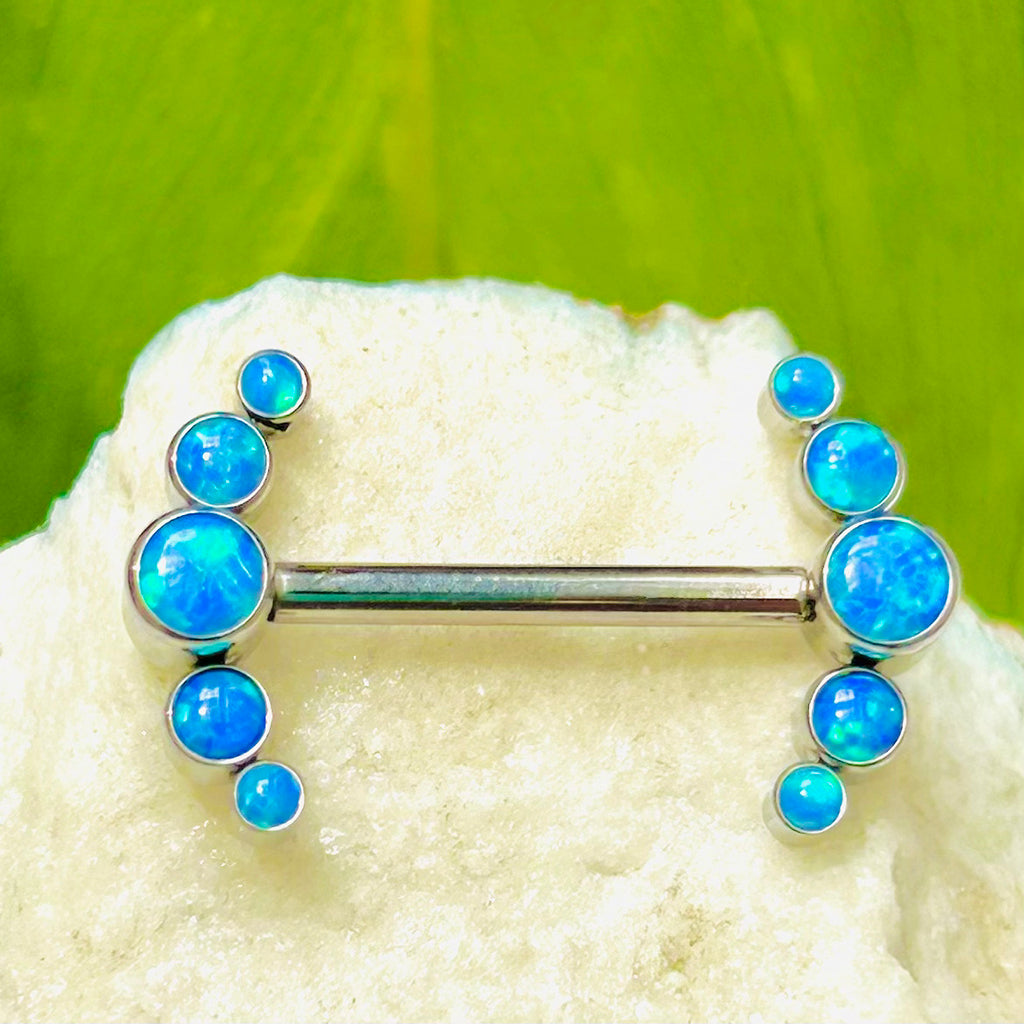 Piercing para pezón con ópalos sintéticos