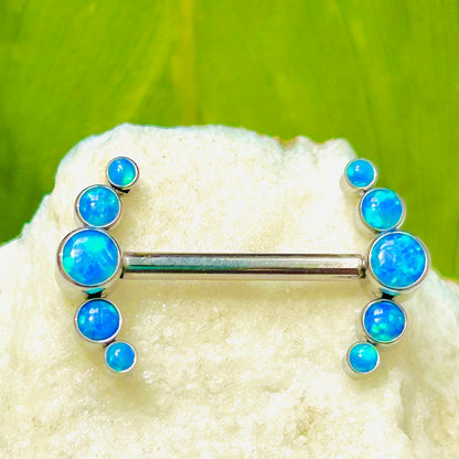 Piercing para pezón con ópalos sintéticos