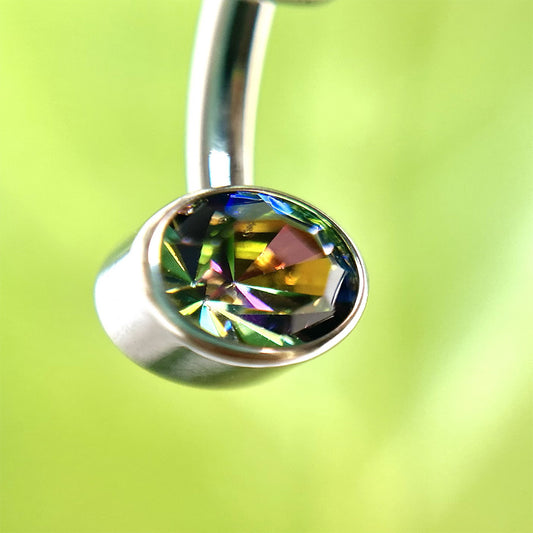 Piercing para ombligo con circones multicolor