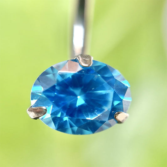 Piercing para ombligo con circones azules