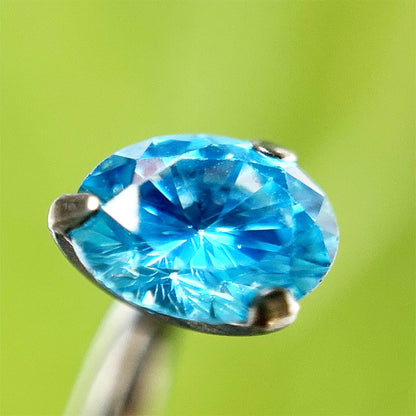 Piercing para ombligo con circones azules
